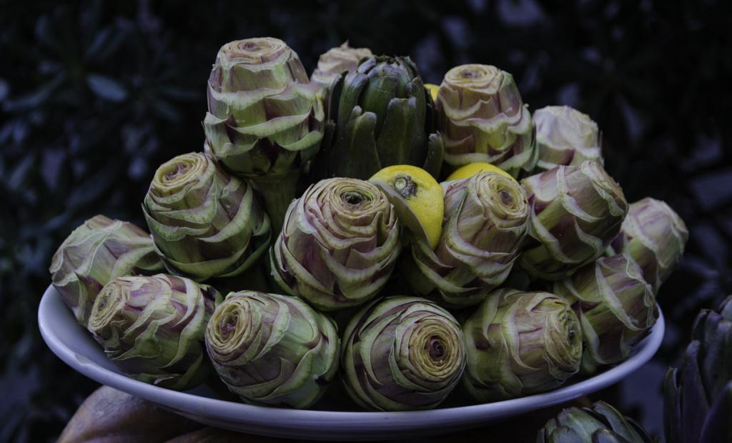 A plate of artichokes