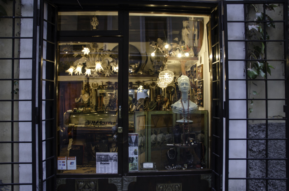 Window of the vintage store