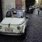 Old car on a street of Monti